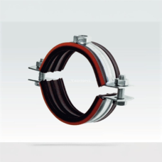 Хомут сантехнический крепежный трубный стальной оцинкованный с резиновой прокладкой 30х20 мм