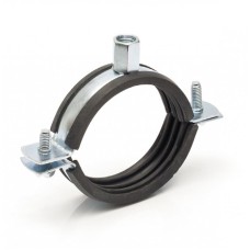 Хомут сантехнический крепежный трубный стальной оцинкованный с резиновой прокладкой Optimal Mupro 34 мм