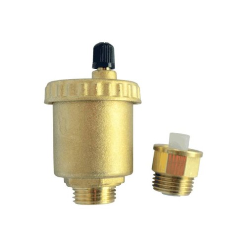 Воздухоотводчик автоматический латунный Ду-15 (1/2") Ру-10 НР (НАР) прямой с запорным клапаном Icma 707 в Кемерово