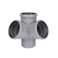 Крестовина PP-H двухплоскостная серая Дн 110-110-50 б/нап в/к VALFEX