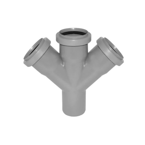 Крестовина PP-H одноплоскостная серый Дн 110-110-110 45гр б/нап в/к VALFEX в Кемерово