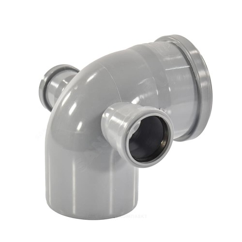 Отвод канализационный PP-H с выходом левый и правый серый Дн 110-50 45гр б/нап VALFEX в Кемерово