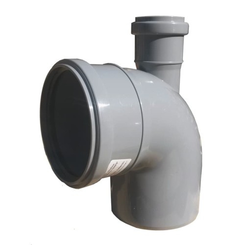 Отвод канализационный PP-H Дн 110-50 87гр с выходом фронтально-вверх серый б/нап в/к RTP (РосТурПласт) в Кемерово