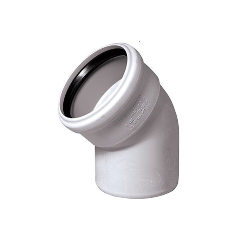 Отвод канализационный PP-M белый Дн 160 45гр бесшумный б/нап в/к RTP (РосТурПласт) в Кемерово