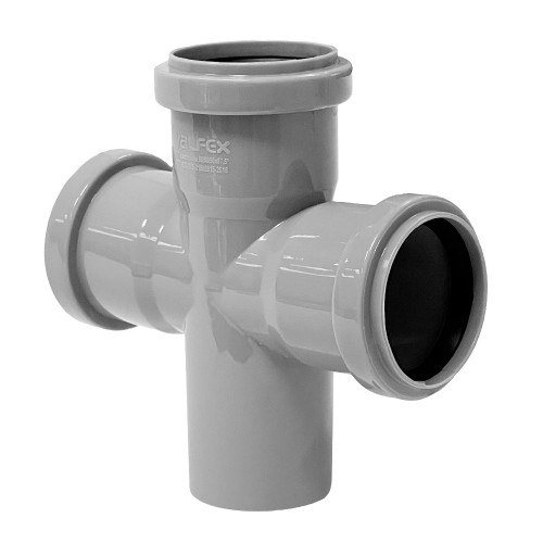 Крестовина PP-M одноплоскостная бесшумная белая Дн 110-110-110 87гр б/нап в/к RTP (РосТурПласт) в Кемерово