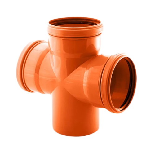 Крестовина PP-B одноплоскостная коричневая Дн 110-110-110-45гр б/нап в/к RTP (РосТурПласт) в Кемерово