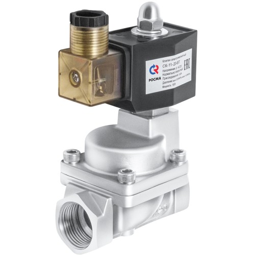 Клапан электромагнитный нержавеющий открытый прямого действия с внутренней резьбой 1,0 МПа 20х72 мм 3/4" в Кемерово