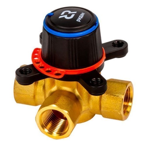 Клапан регулирующий латунный трехходовой с внутренней резьбой 1,0 МПа HRB-3R Ридан 20 мм 3/4" в Кемерово