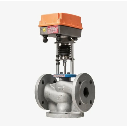 Клапан регулирующий чугуный смесительно-разделительный с электроприводом фланцевый 1,6 МПа TRV-3 Теплосила 100х350 мм в Кемерово