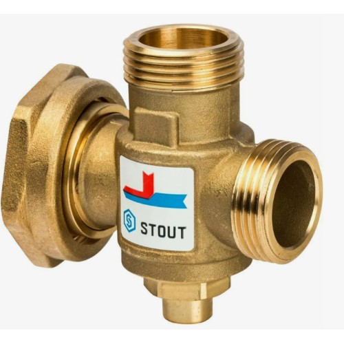 Клапан смесительный латунный термостатический седельный с внутренней-наружной резьбой 1,0 МПа SVM-0050 STOUT 40 мм 1" в Кемерово