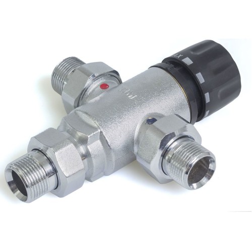 Клапан смесительный латунный термостатический с наружной резьбой-американкой 1,0 МПа TermoFar FAR 20 мм 3/4" в Кемерово