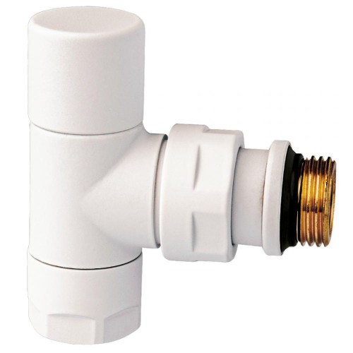 Клапан термостатический угловой Ду-15 (1/2") Ру-10 ВР-НР (ВН-НАР) белый серия E Oventrop в Кемерово
