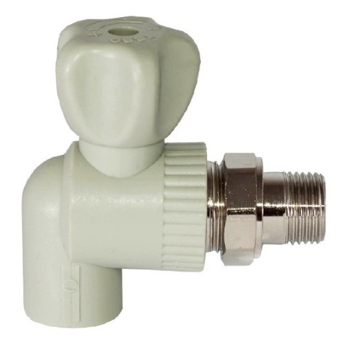 Клапан запорный угловой PP-R наружная резьба 2,5 МПа VALFEX 20 мм 1/2" ГОСТ 32415-2013 в Кемерово