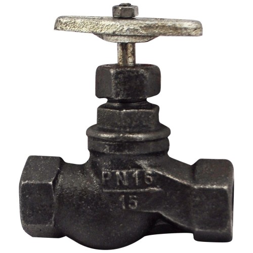 Клапан запорный чугунный с внутренней резьбой 1,6 МПа 15кч18п Китай 25х120 мм в Кемерово