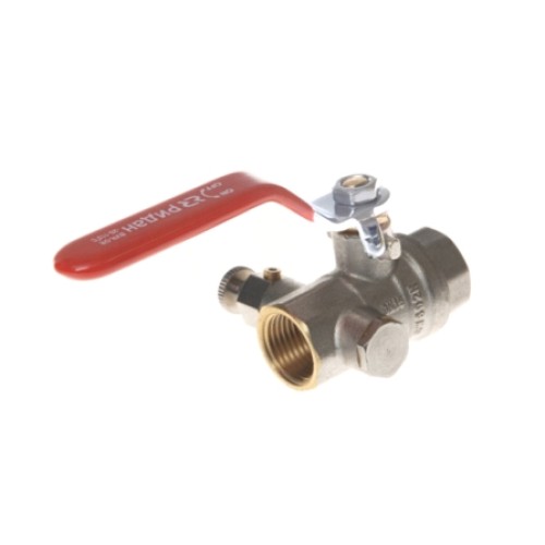 Кран латунный со спускником полнопроходной с ручкой-рычагом ВР (ВН) Ру 40 BVR-DR Ридан 20 мм 3/4" в Кемерово