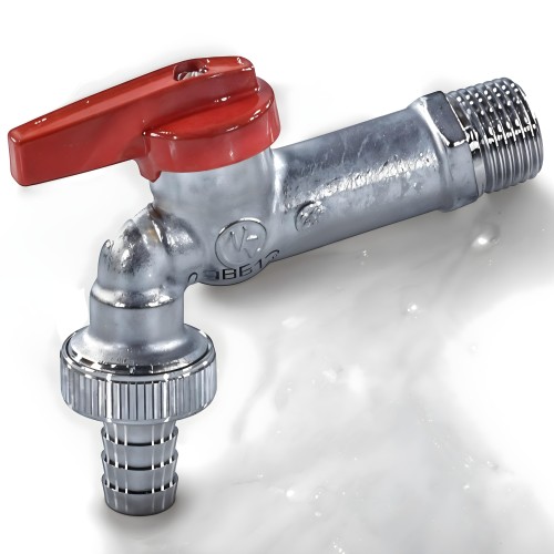 Кран водоразборный латунный стандартнопроходной с ручкой-бабочкой НР-штуцер Ру 10,5 R619 Giacomini 15 мм 1/2" в Кемерово