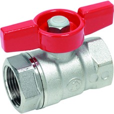 Кран запорный латунный полнопроходной с ручкой-бабочкой ВР-накидная гайка Ру 50 11Б27фт1М VALFEX 15 мм 1/2"