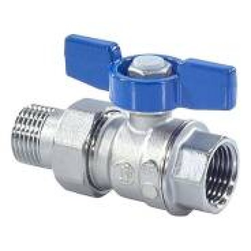 Кран запорный латунный полнопроходной с ручкой-бабочкой ВР-американка Ру 35 R859 Giacomini 15х74 мм 1/2" в Кемерово