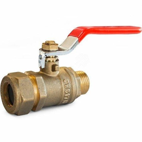 Кран запорный латунный стандартнопроходной с ручкой-рычагом НР-под обжим Ру 50 STAHLMANN 15 мм 1/2" в Кемерово