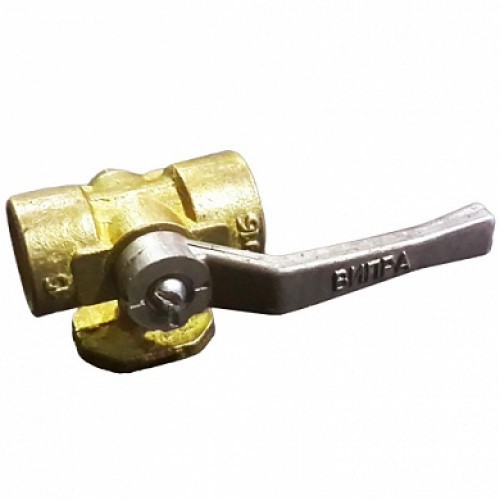 Кран латунный трехходовой стандартнопроходной для манометра с фланцем и ручкой ВР (ВН) Ру 16 Icma 15 мм 1/2" в Кемерово