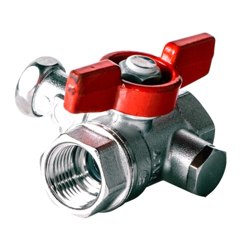 Кран шаровый латунный со спускником стандартнопроходной с ручкой-бабочкой ВР (ВН) Ру 42 R251S Giacomini 15х59 мм 1/2" в Кемерово