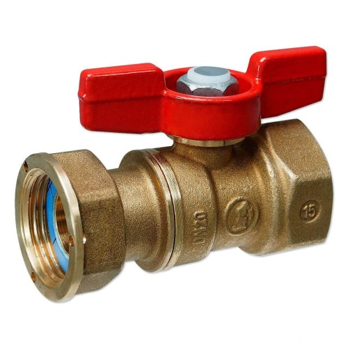 Кран шаровый латунный стандартнопроходной для счетчиков с ручкой-бабочкой ВР-накидная гайка Ру 42 R251P Giacomini 15х76 мм 3/4" в Кемерово