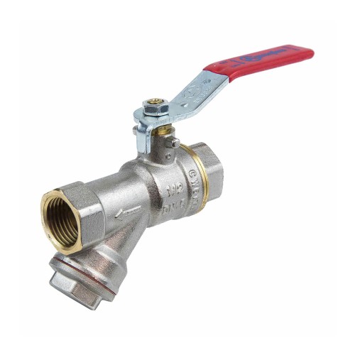 Кран запорный латунный с фильтром полнопроходной с ручкой-рычагом ВР (ВН) Ру 25 BV.631 MVI 15 мм 1/2" в Кемерово