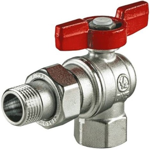 Кран шаровый латунный угловой полнопроходной с ручкой-бабочкой ВР-американка Ру 16 R789 Giacomini 15х79 мм 1/2" в Кемерово