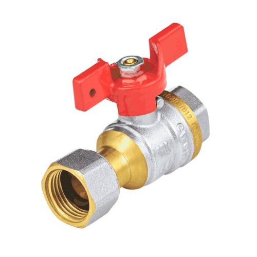 Кран запорный латунный полнопроходной с ручкой-бабочкой ВР-американка Ру 40 Dist Стандарт Dist 20 мм 3/4" в Кемерово