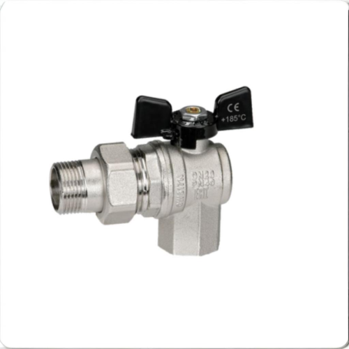 Кран шаровый латунный угловой полнопроходной с ручкой-бабочкой ВР-американка Ру 40 Bugatti 594 Bugatti 15 мм 1/2" в Кемерово