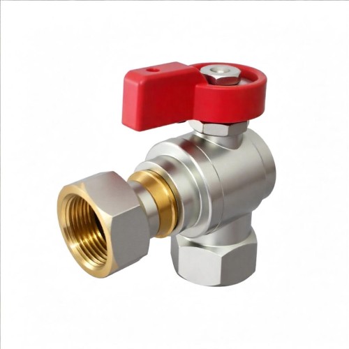 Кран шаровый латунный угловой полнопроходной с ручкой-флажком ВР-накидная гайка Ру 16 R781 Giacomini 15х65 мм 1/2" в Кемерово