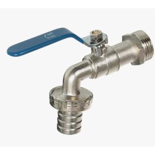 Кран водоразборный латунный стандартнопроходной с ручкой-рычагом НР-штуцер Ру 40 RTP (РосТурПласт) 16 мм 3/4" в Кемерово