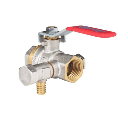 Кран запорный латунный со спускником полнопроходной с ручкой-рычагом ВР (ВН) Ру 25 Ideal 115 Itap 15 мм 1/2" в Кемерово