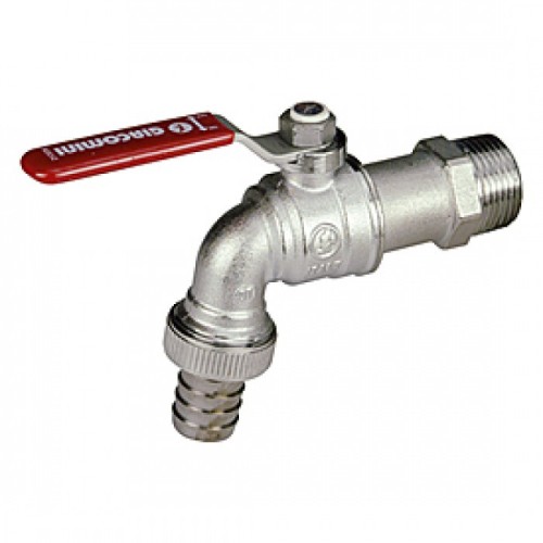 Кран водоразборный латунный стандартнопроходной с ручкой-рычагом НР-штуцер Ру 10,5 R621 Giacomini 15х82 мм 1/2" в Кемерово