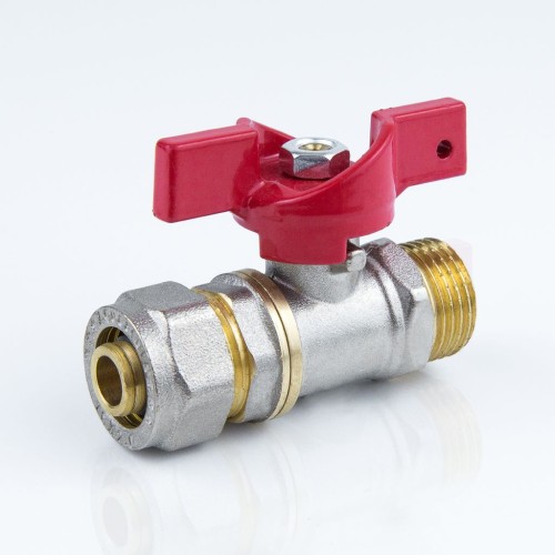 Кран запорный латунный полнопроходной с ручкой-бабочкой ВР-американка Ру 40 BVR-FR Ридан 20 мм 3/4" в Кемерово