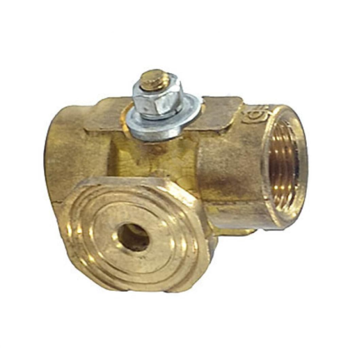 Кран латунный трехходовой стандартнопроходной для манометра с фланцем без ручки ВР (ВН) Ру 16 11Б18БК, КПТ ВИПРА 15 мм 1/2" в Кемерово