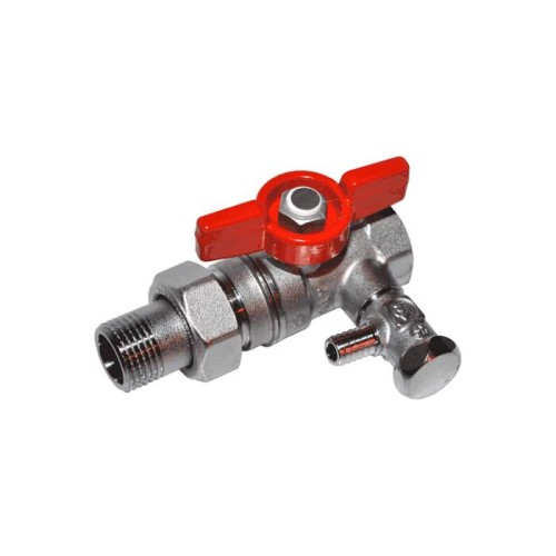 Кран шаровый латунный переходный со спускником стандартнопроходной с ручкой-бабочкой ВР-американка Ру 42 R259DS Giacomini 15х93 мм 3/4" в Кемерово