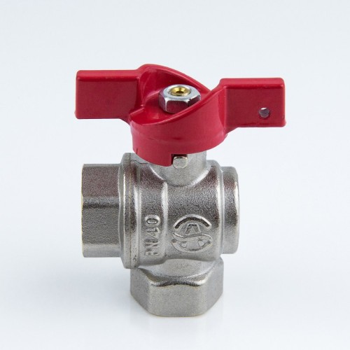 Кран запорный латунный угловой полнопроходной с ручкой-бабочкой ВР-американка Ру 40 BV.522 MVI 15 мм 1/2" в Кемерово