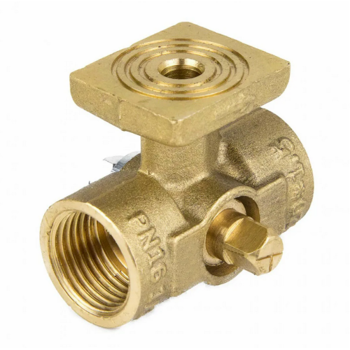 Кран латунный трехходовой стандартнопроходной для манометра с фланцем без ручки ВР (ВН) Ру 16 Aquasfera 1061 Aquasfera 15 мм 1/2" в Кемерово