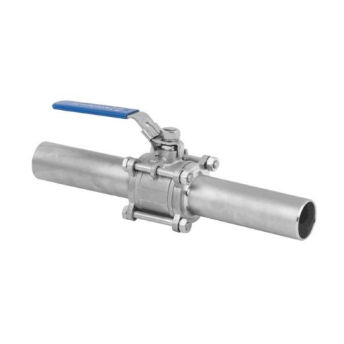 Кран запорный трехсоставной нержавеющий под приварку полнопроходной ручка-рычаг Ру 63 Benarmo 32 мм в Кемерово