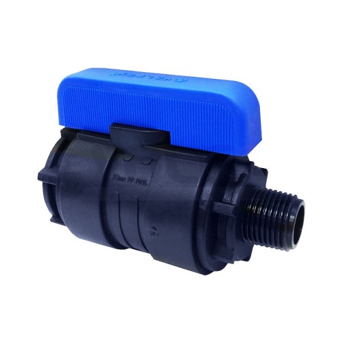 Компрессионный кран ПНД Ду 36 (1 1/4"-1 1/2") ВР-НР (ВН-НАР) Ру-16 VALFEX в Кемерово