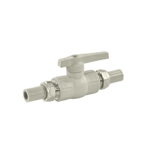 Кран полипропиленовый PP-R запорный прямой полнопроходной с внутренней пайкой серый ручка-рычаг Ру 25 VALFEX 32 мм 1 1/4" ГОСТ 32415-2013 в Кемерово