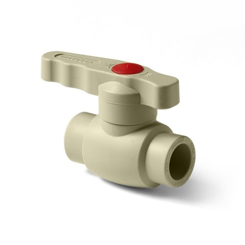 Кран полипропиленовый PP-R запорный прямой стандартнопроходной с внутренней пайкой серый ручка-рычаг Ру 10 Wavin Ekoplastik 32 мм ГОСТ 32415-2013 в Кемерово