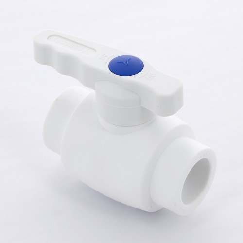 Кран полипропиленовый PP-R запорный прямой стандартнопроходной с внутренней пайкой белый ручка-рычаг Ру 25 VALFEX 32 мм ГОСТ 32415-2013 в Кемерово