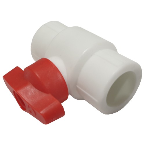 Кран полипропиленовый PP-R запорный прямой стандартнопроходной с внутренней пайкой белый ручка-бабочка Ру 25 VALFEX 25 мм ГОСТ 32415-2013 в Кемерово