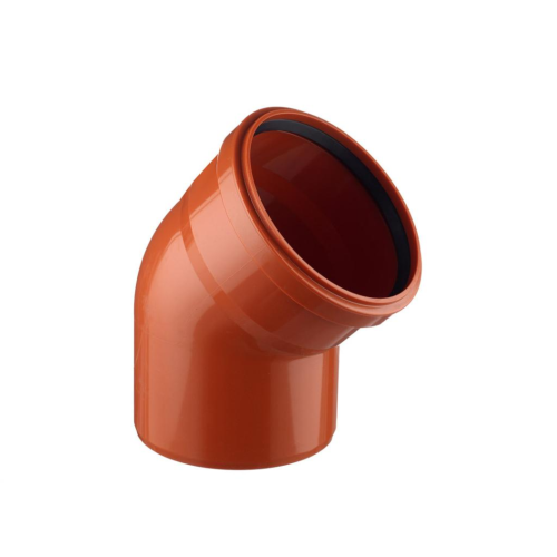 Отвод НПВХ (ПВХ) с раструбом Дн 500 45гр коричневый безнапорный в/к Ostendorf KGB в Кемерово