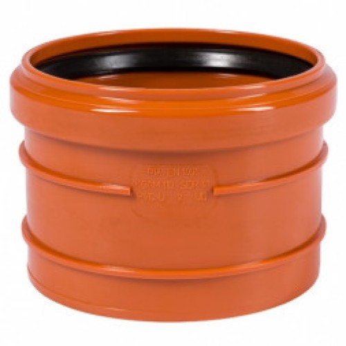 Муфта НПВХ (ПВХ) насадная Дн 110 безнапорная коричневая в/к п/клей Ostendorf KGAM в Кемерово