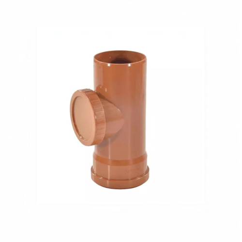 Ревизия НПВХ (ПВХ) коричневая Дн 110 безнапорная в комплекте с крышкой Aquaviva в Кемерово