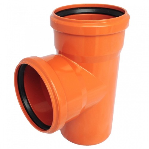 Тройник НПВХ (ПВХ) с раструбом Дн 110-110 87гр коричневый безнапорный в/к Агригазполимер в Кемерово