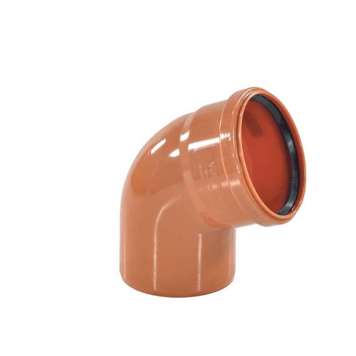 Отвод НПВХ (ПВХ) с раструбом Дн 125 67гр коричневый безнапорный в/к Ostendorf KGB в Кемерово